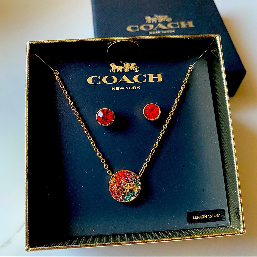 Coach rainbow crystal set